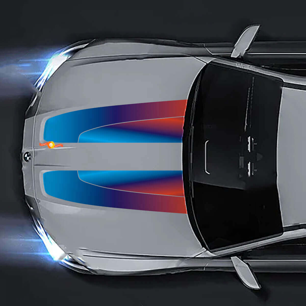 M-Color Style Gradient Hood Stripes Vinyl Decal for 2021+ BMW M3 M4 G80 G82 G83