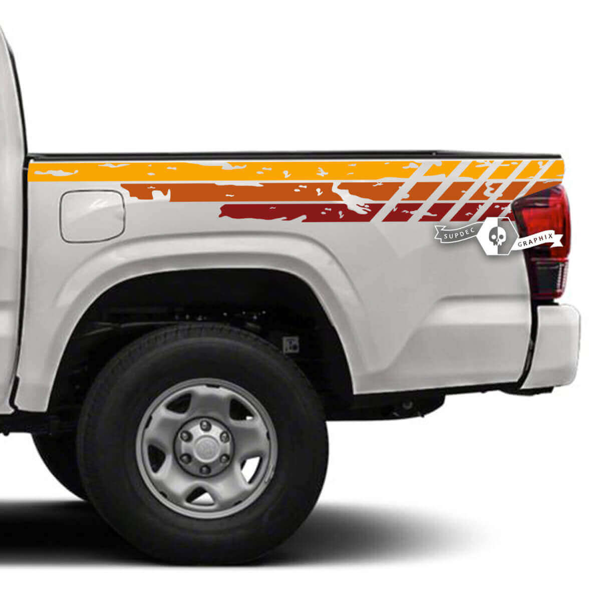 Vintage Distressed Stripes Bedside Vinyl Decal Sticker for Toyota Tundra