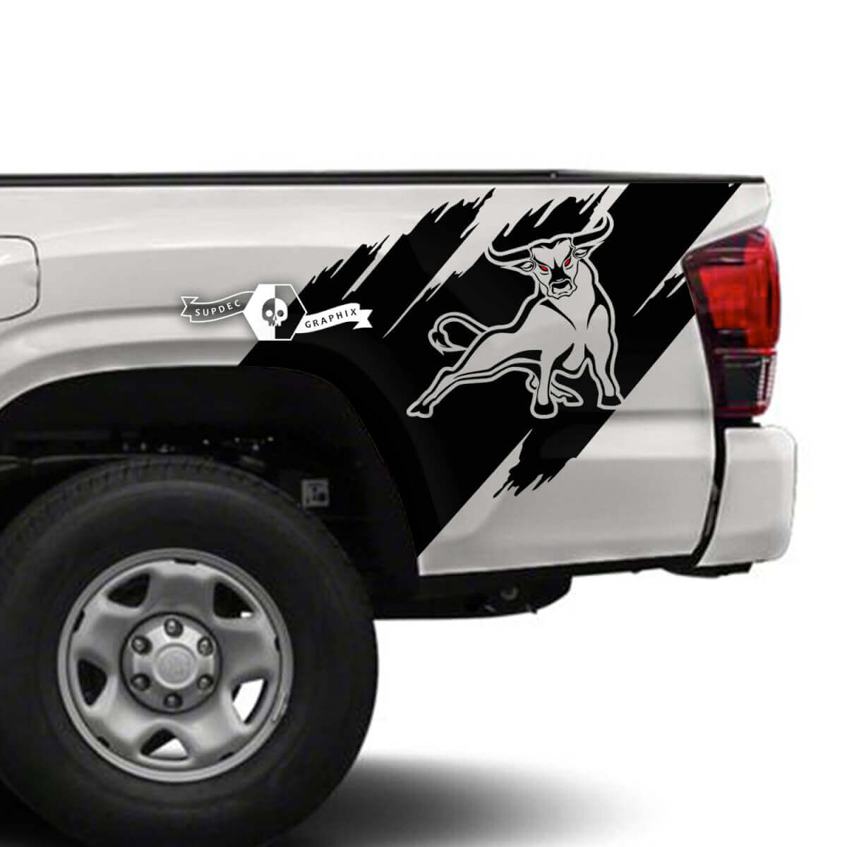 Pair Toyota Tacoma SR5 Bed Side Mud Splash Destroyed Vinyl Decals Graphic Sticker
