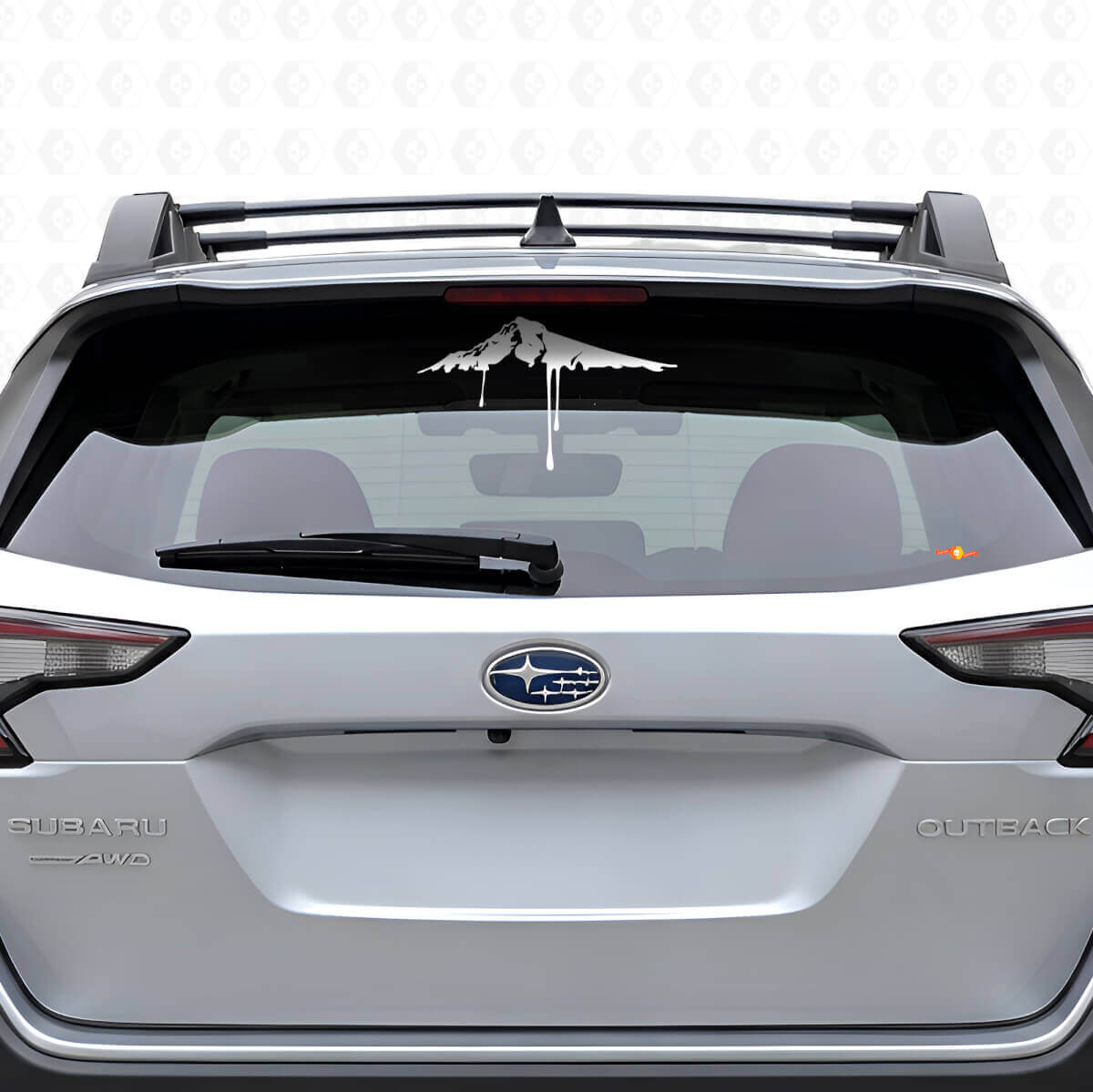 Flowing Style Snowy Mountain Peak Rear Window Vinyl Decal For Cars