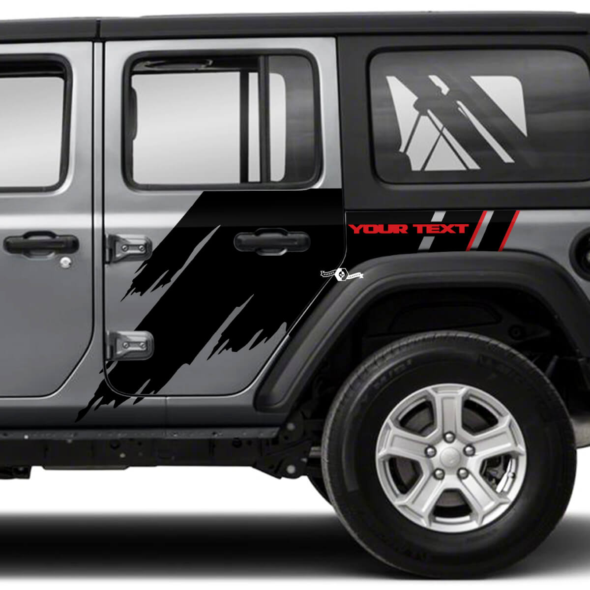 Pair Jeep Wrangler Unlimited Splash Doors Side Mud 2 Colors Graphic Sticker Decal JK 4 Door
