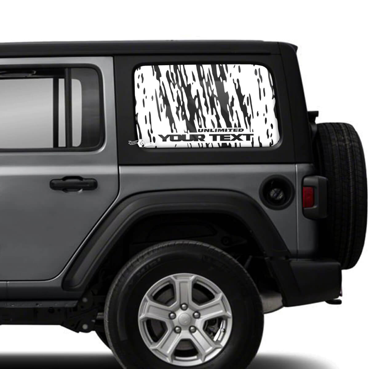 Pair Jeep Wrangler Unlimited Doors Window Side Mud  Vinyl Sticker Decal
