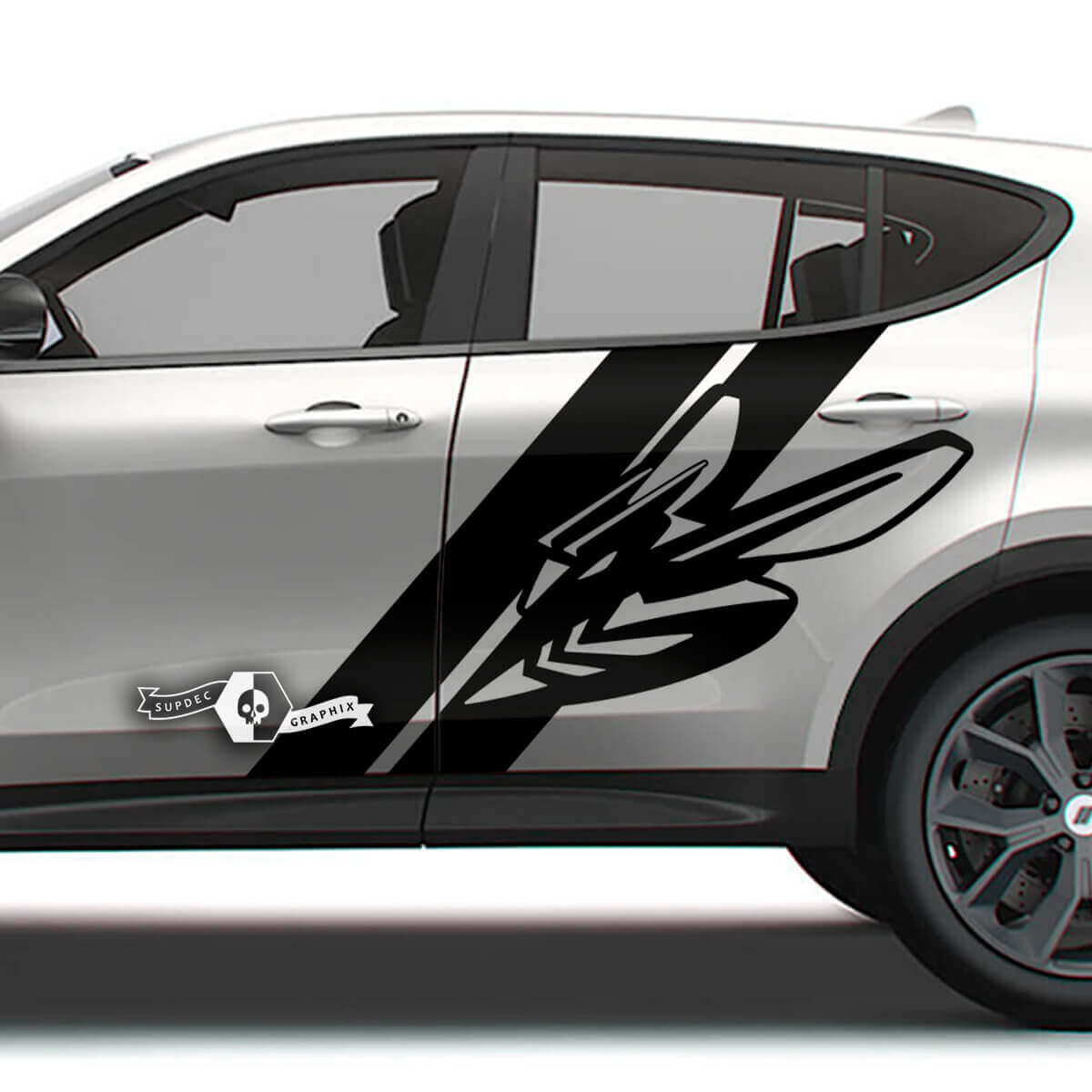 Pair Dodge Hornet Doors Splash Stripe Honeycomb Vinyl Decals Stickers
