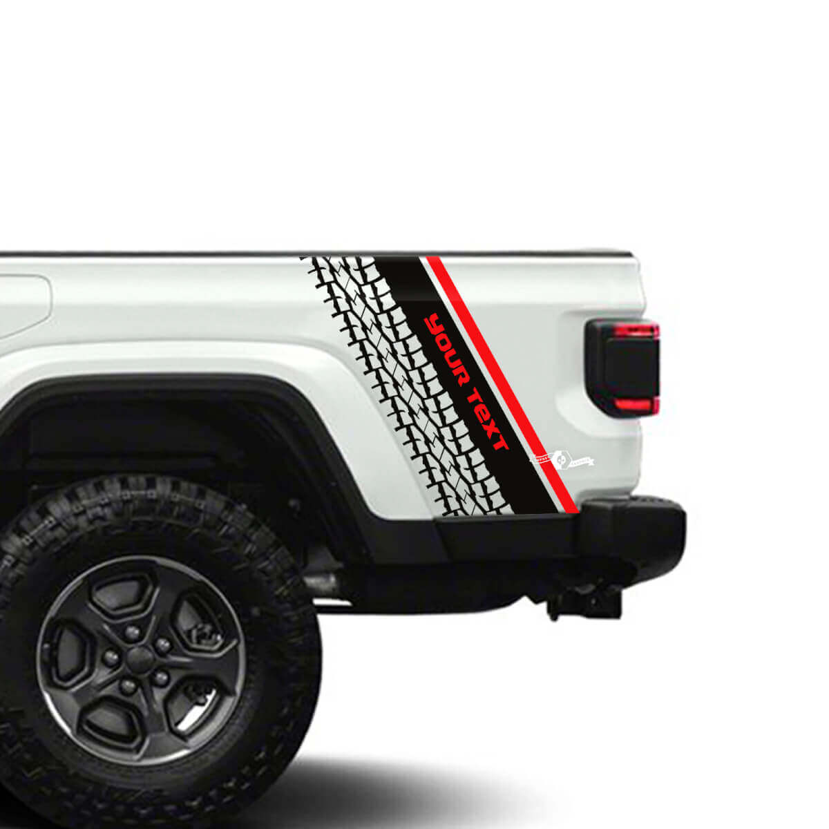 Custom Text Tire Track Rear Side Stripe Vinyl Decal for Jeep Gladiator