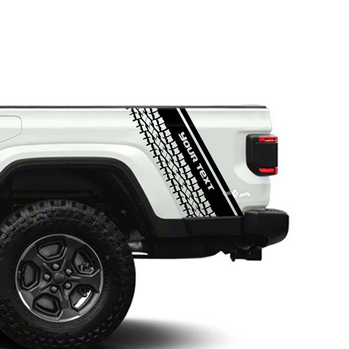 Kit de rayas de competición todoterreno 4x4 con huellas de neumáticos para guardabarros de cama, vinilo contorneado, juego de adhesivos para Jeep Gladiator