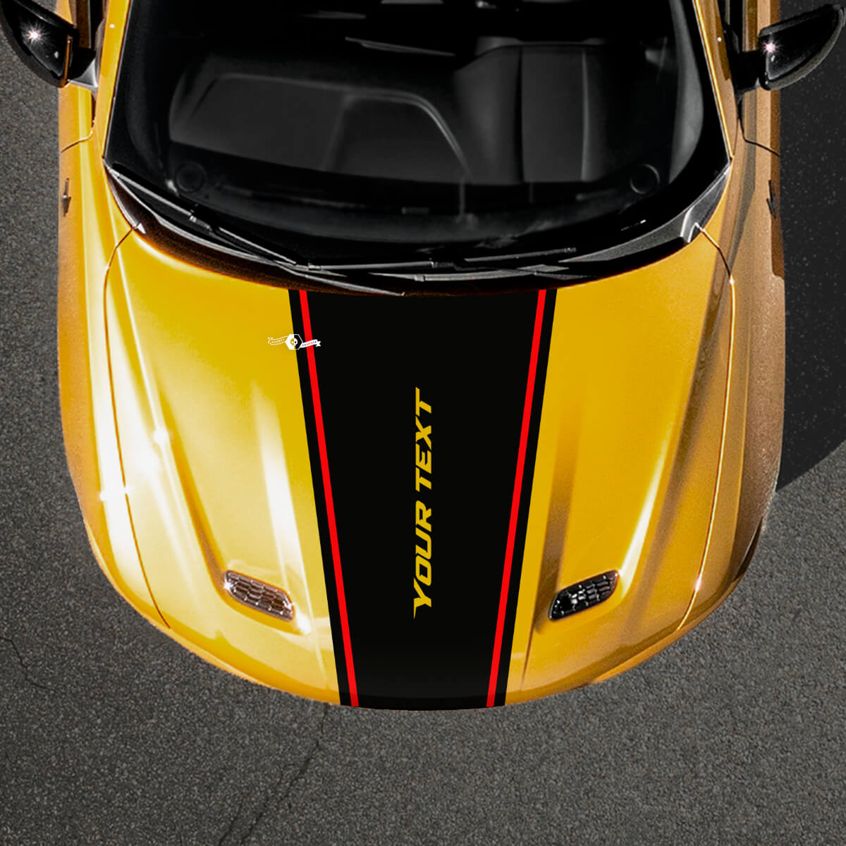 Tapering Stripe Custom Text Hood Vinyl Decal for Dodge Hornet