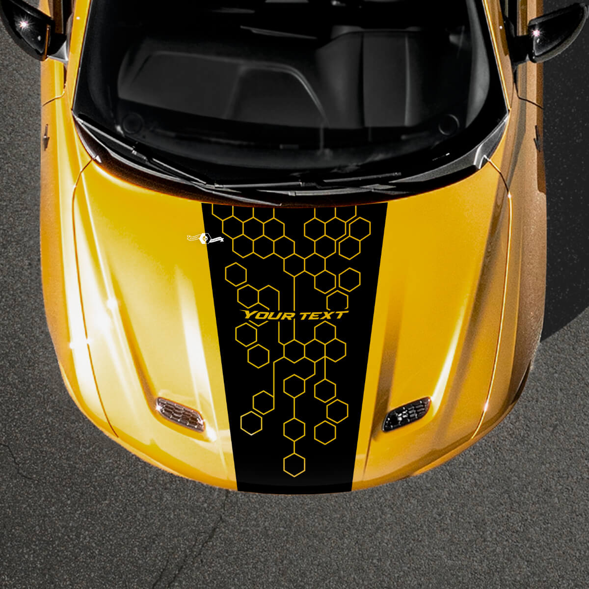 Honeycomb Custom Text Hood Stripe Vinyl Decal for Dodge Hornet