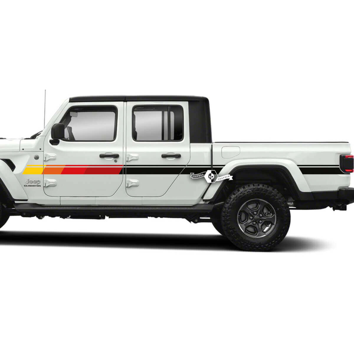 Graphic Kits - Jeep Gladiator Rubicon Retro Vintage 4x4 Doors Off-Road racing stripe kit sport Off Road
