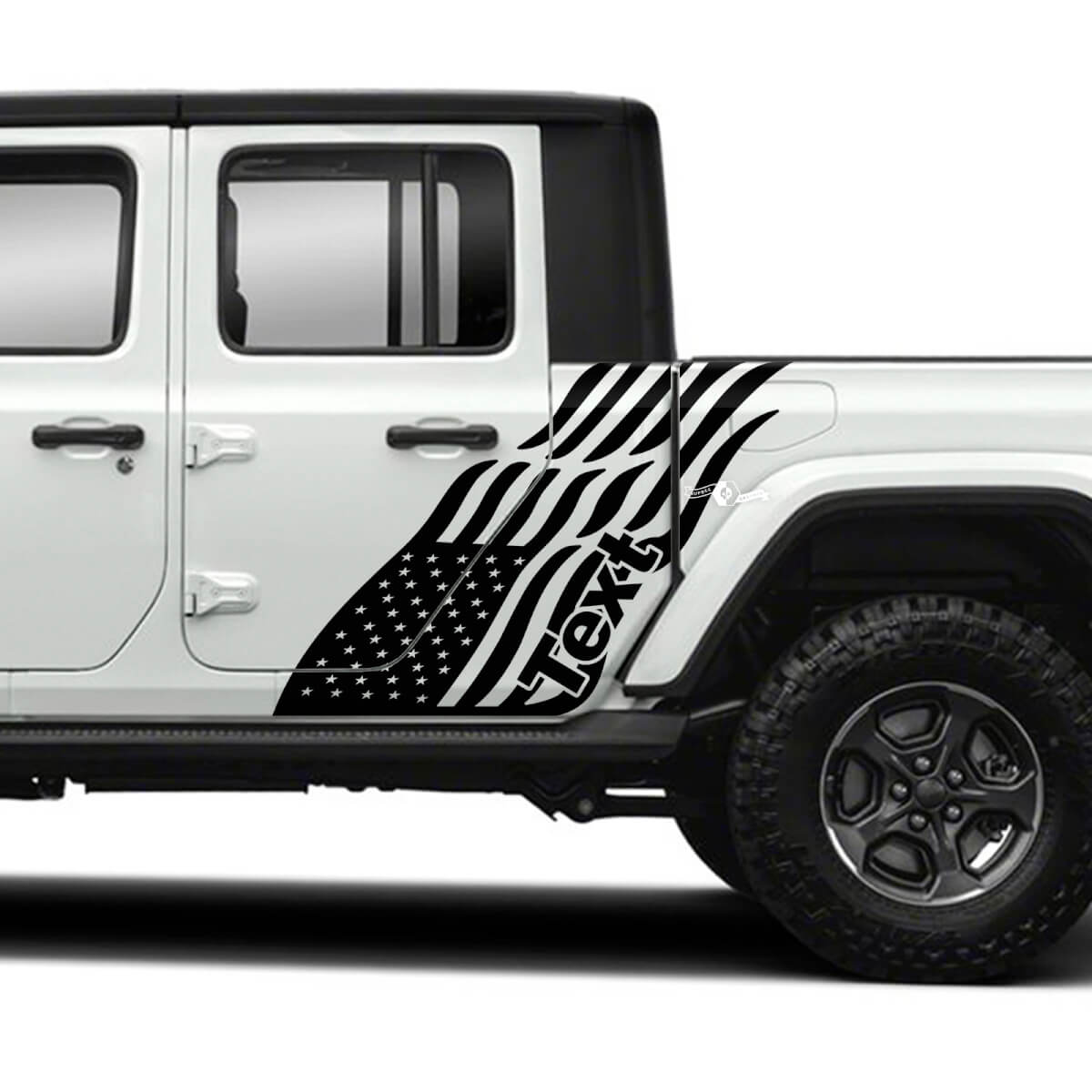 Pair of Jeep Gladiator Side USA Flag Doors Stickers Decals Vinyl Graphics Stripe
