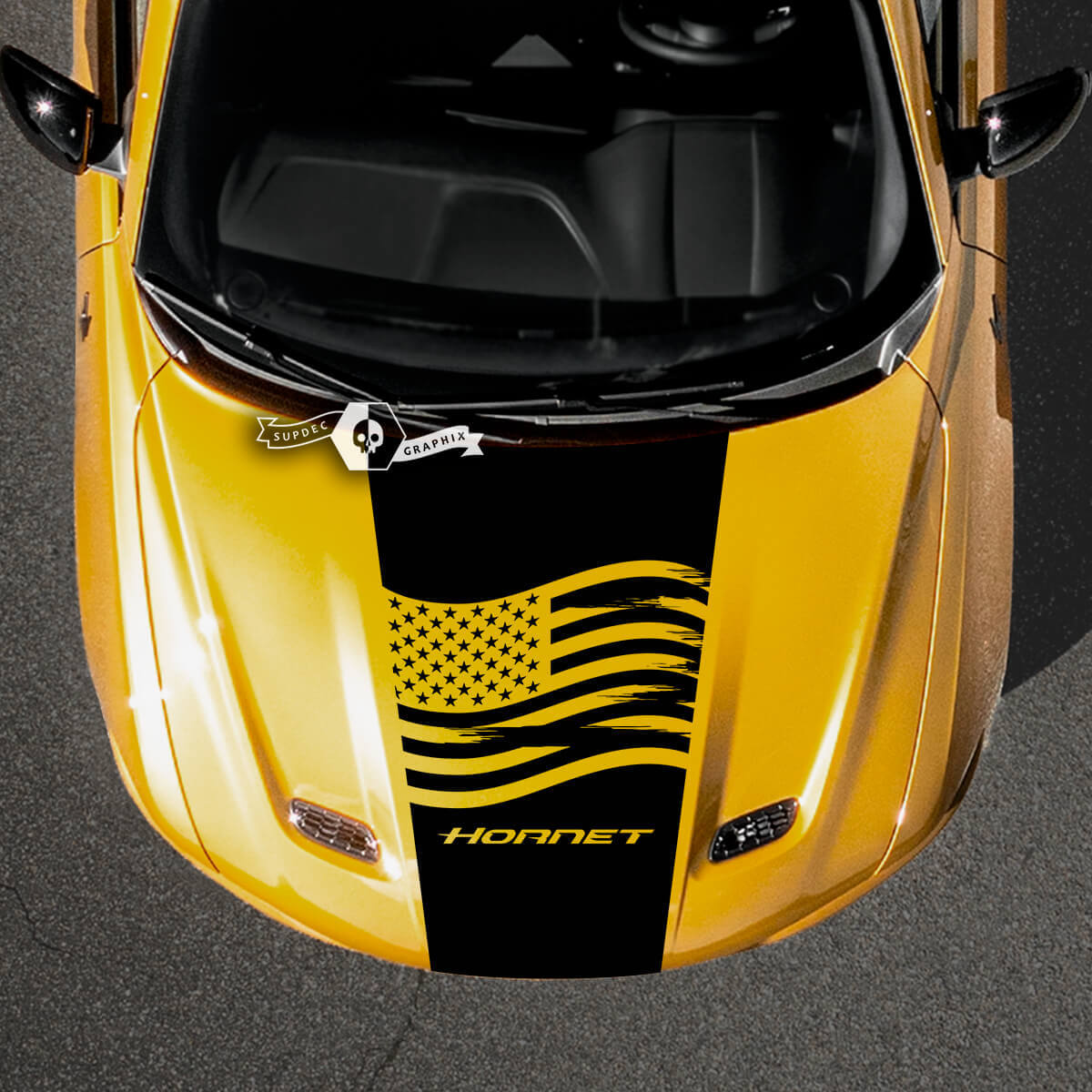 Hood Dodge Hornet Stripes Wrap Trim Vinyl Decals Sticker
