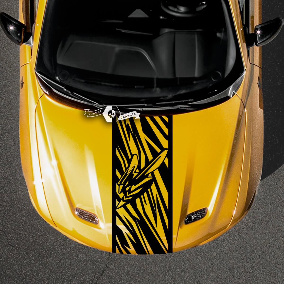 Hood Dodge Hornet Stripes Wrap Destroyed Mud Hornet Vinyl Decals Sticker
