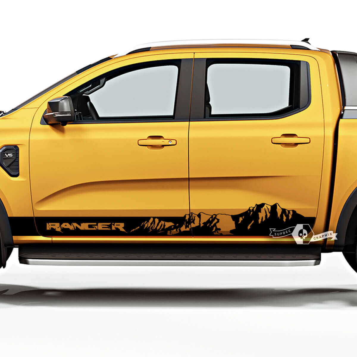 Mountain Style Stripes Rocker Panel Vinyl Decals for Musclecar Ranger