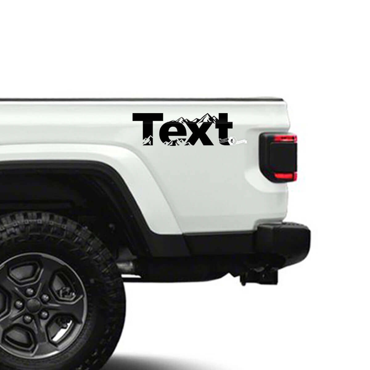 Custom Text Mountains Side Vinyl Decals Stickers for Jeep Gladiator