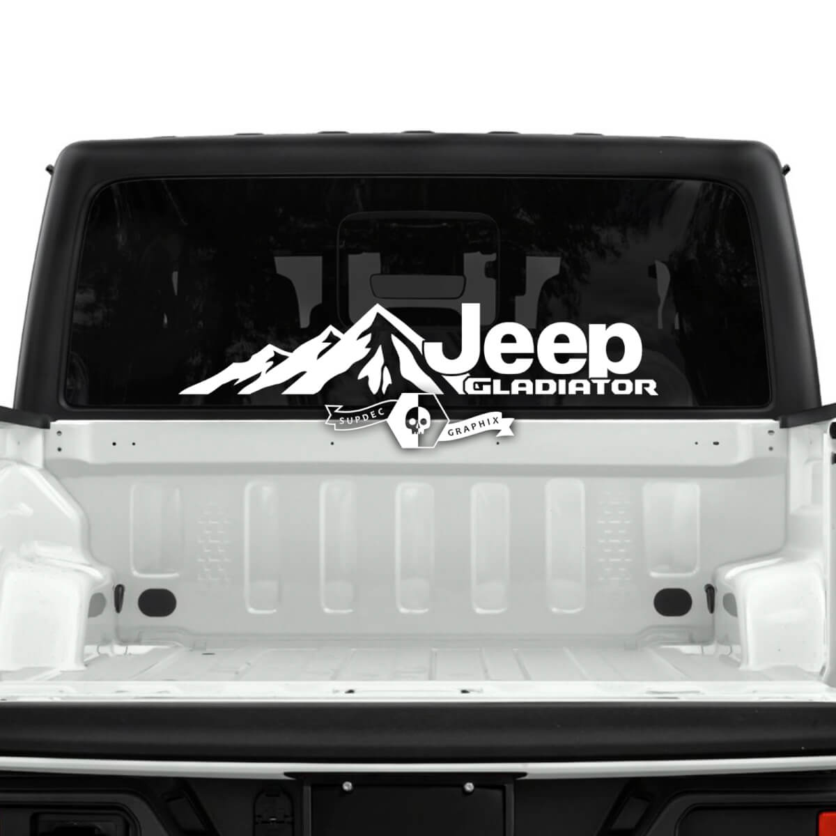Jeep Gladiator Rear Window Forest Mountains Stickers Decals Vinyl Graphics
