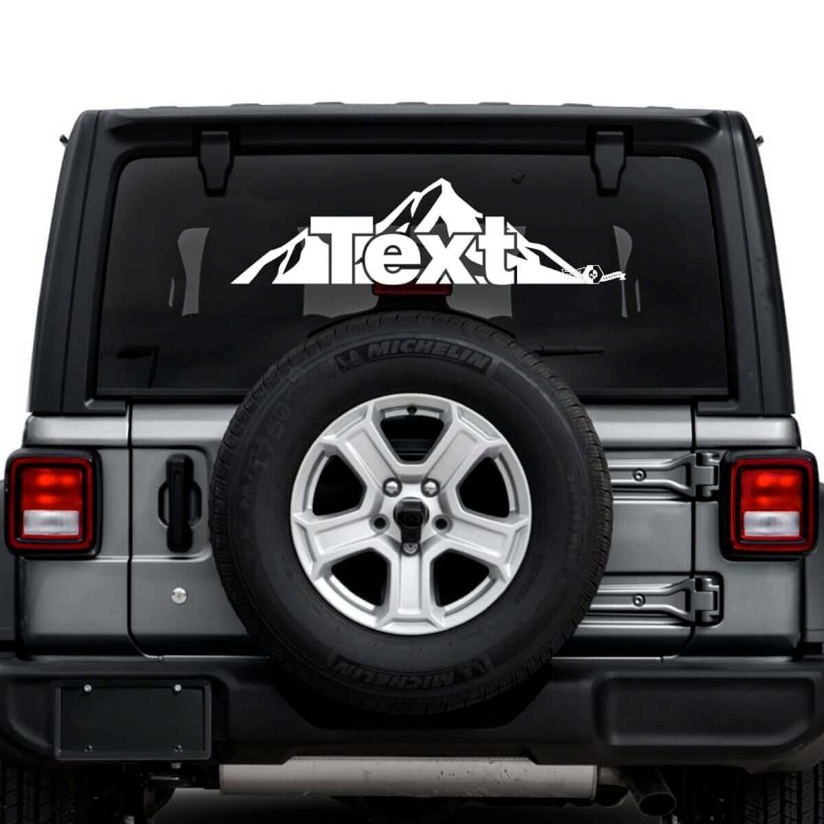 Jeep Wrangler Unlimited Rear Window Mountains Stickers Decals Vinyl Graphics
