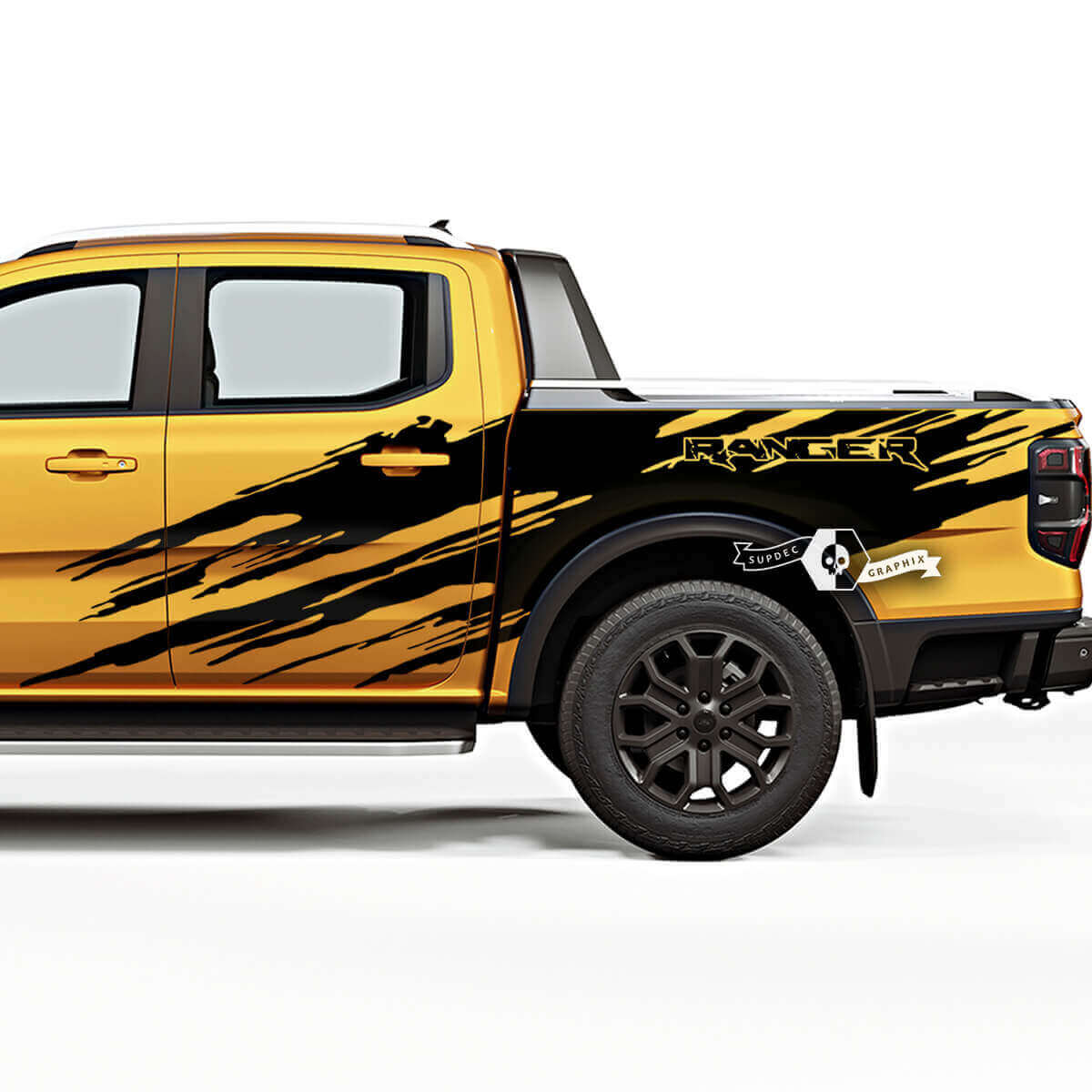 Destroyed Mud Splash Side Graphic Vinyl Decals Kit for Musclecar Ranger 