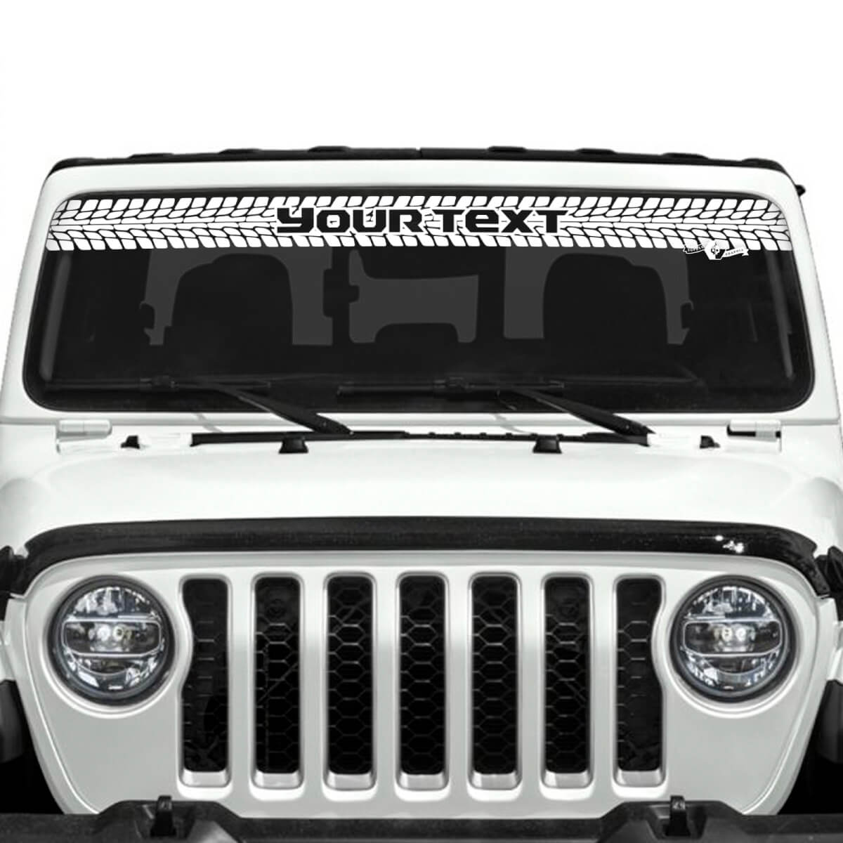 Custom Text Tyre Track Windscreen Vinyl Stickers Decals for Jeep Gladiator