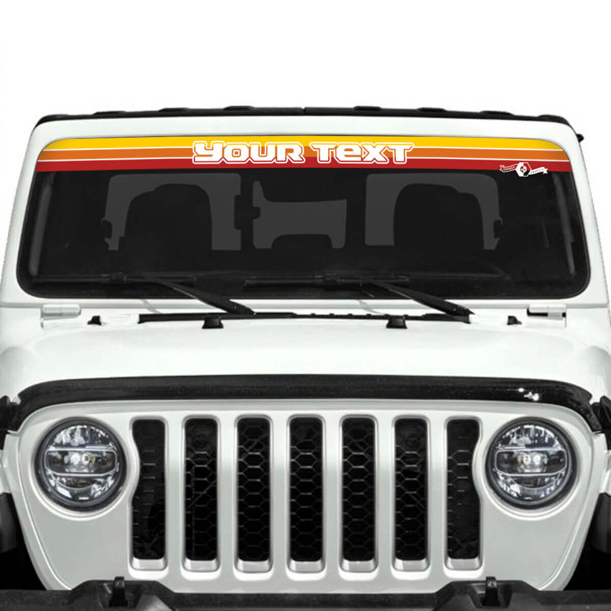 Stickers and Decals Vinyl Windshield Gradient Colours Classic Retro Vintage SunSet Custom for Jeep Gladiator