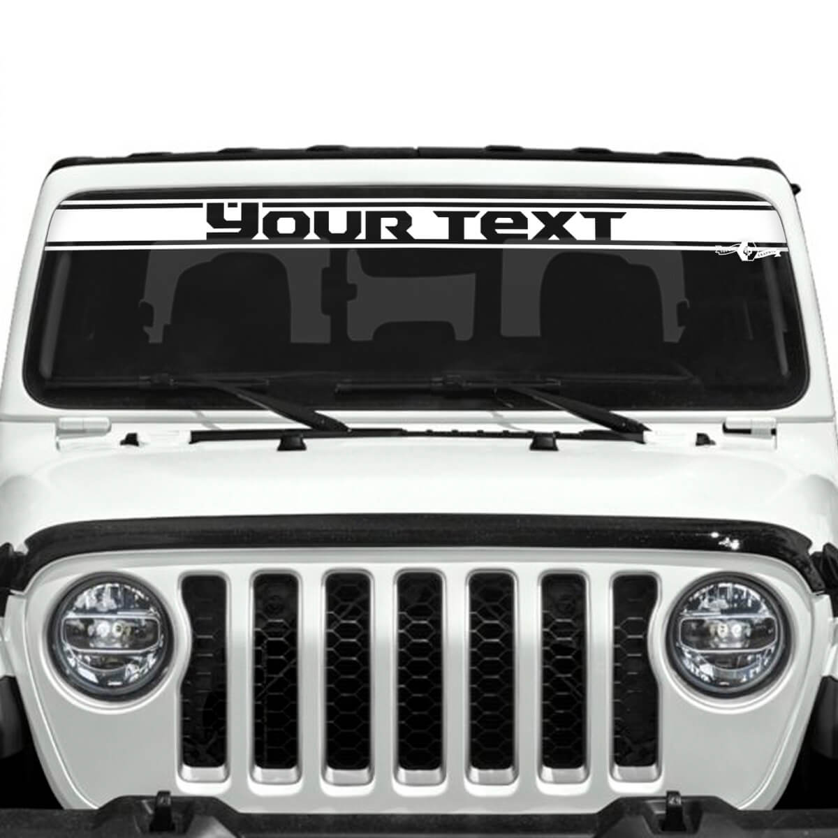 Custom Text Trim Line Windshield Vinyl Stickers Decals for Jeep Gladiator