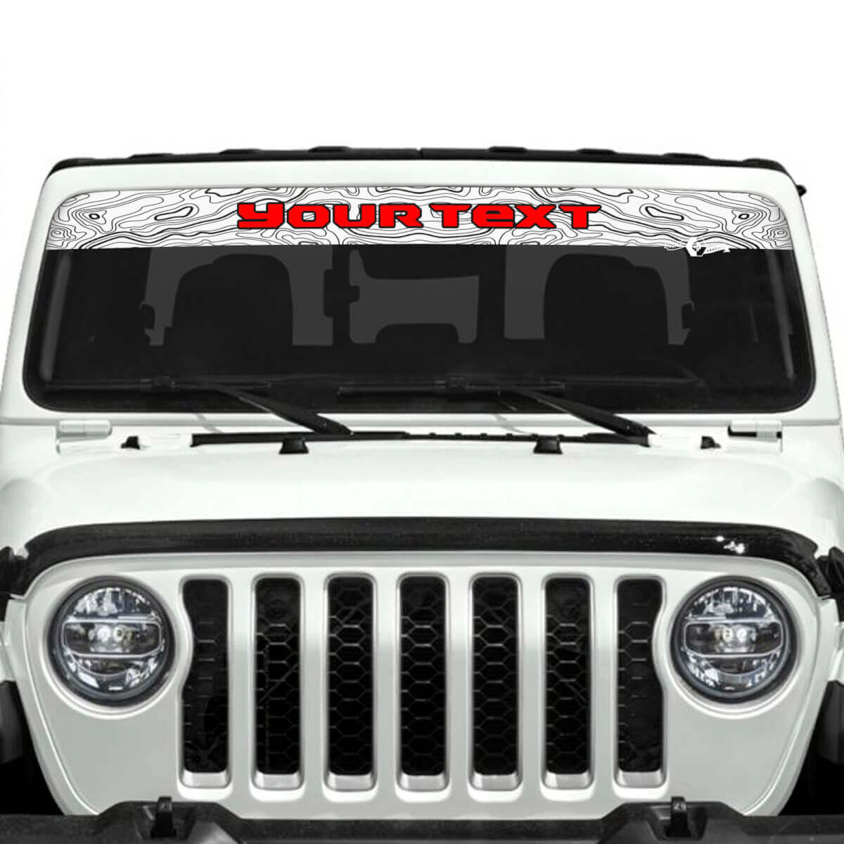 Jeep Gladiator Windshield Logo Topographic Map Stickers Decals Vinyl Graphics 2 Colors
