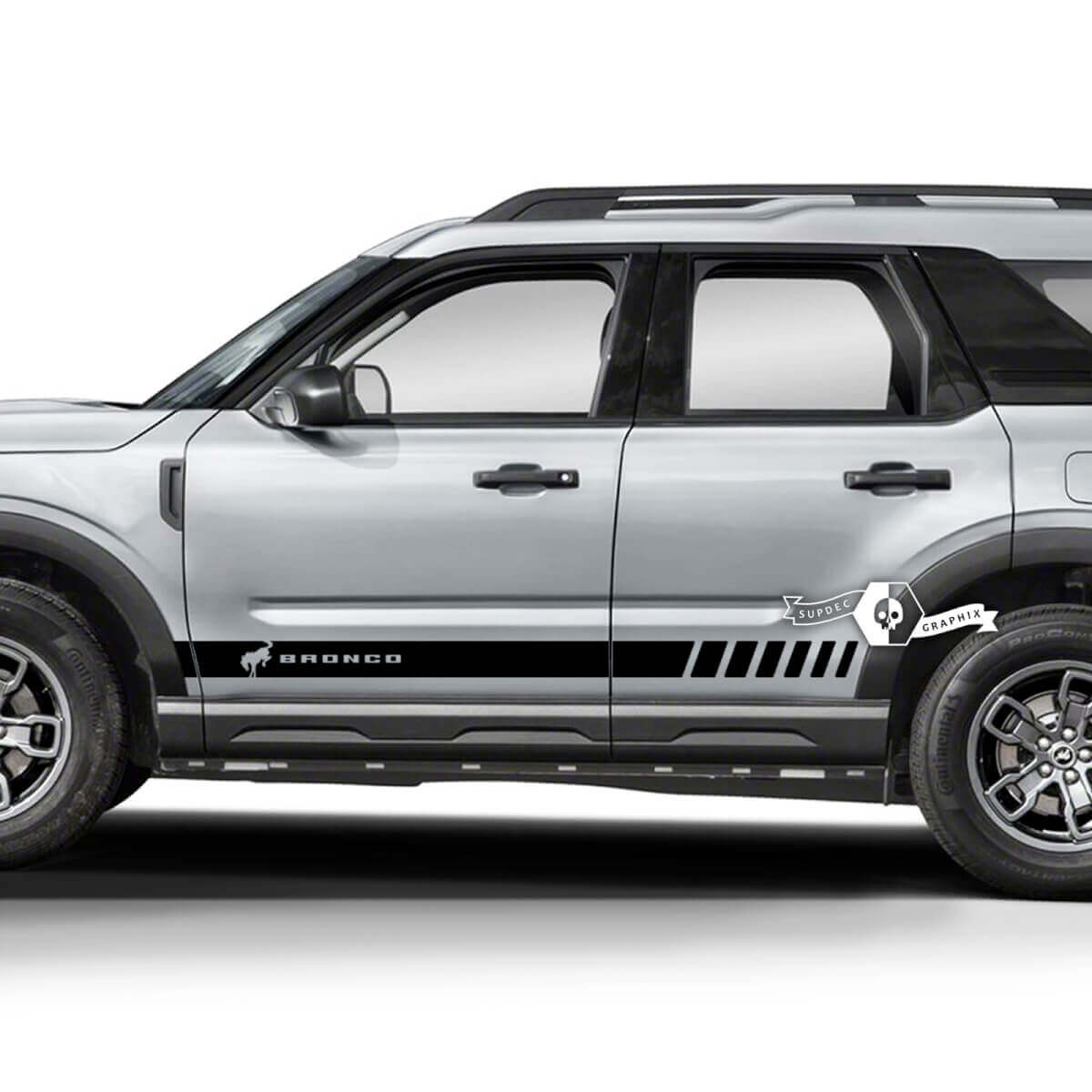 2x Ford Bronco Rocker Panel Side logo Line Decals Stickers
