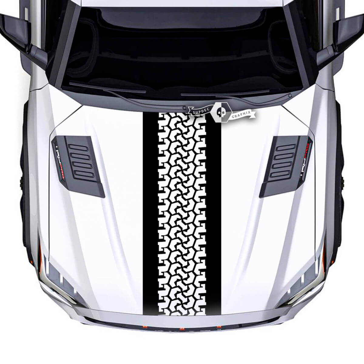 Toyota Sequoia Hood Tire Track Off Road Mud Vinyl Stickers Decal fit Toyota Sequoia
