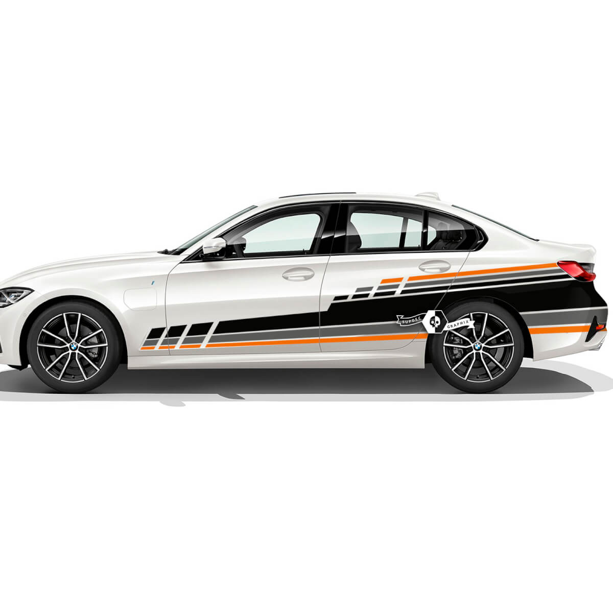Pair BMW Hood Doors Side Rally Motorsport Trim Rear Fender Lines Vinyl Decal Sticker F30 G20 2 Colors
