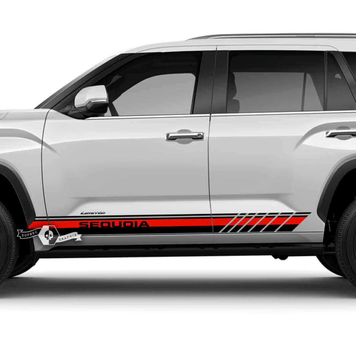 Checkered Rocker Panel Stripes Vinyl Decal Kit for Toyota Sequoia
