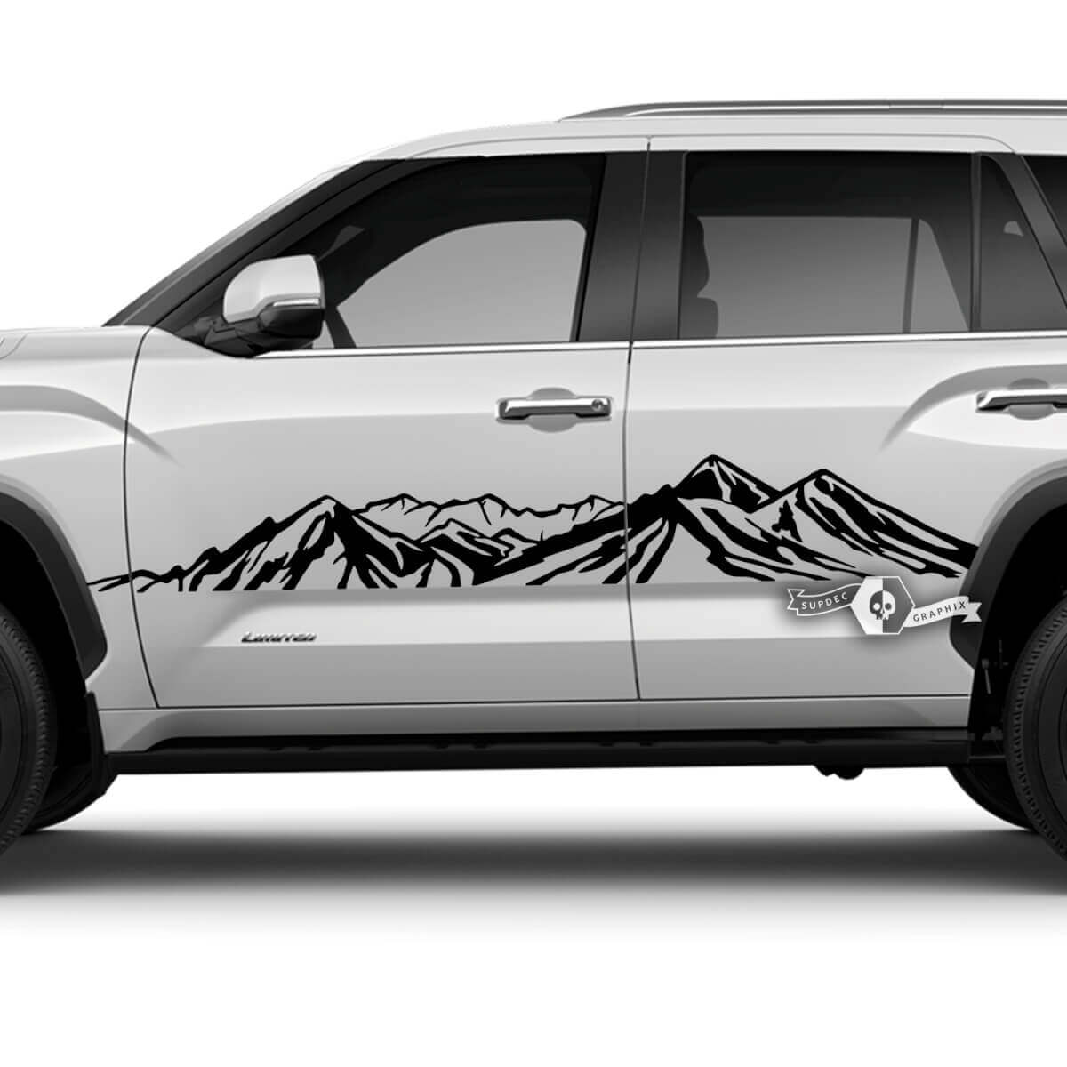 Pair Toyota Sequoia Doors Rear Fender Graphics Mountains Vinyl Stickers Decal fit Toyota Sequoia
