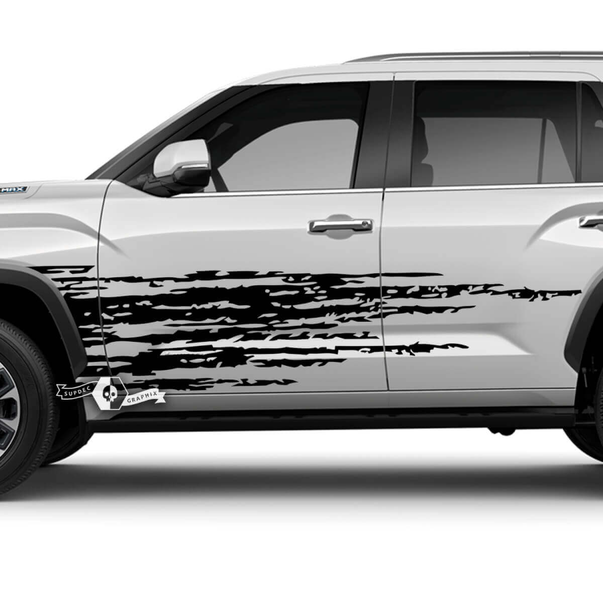 Pair Toyota Sequoia Front Rear Fender Wrap Splash Dazzle Paint Destroyed Vinyl Stickers Decal fit Toyota Sequoia
