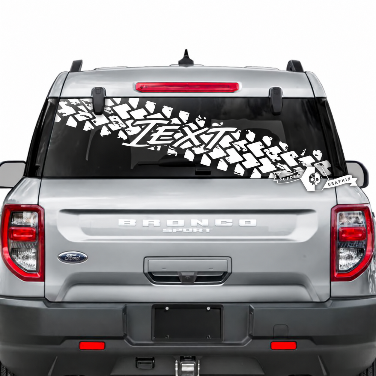 Custom Text Rear Window Tire Track Destroyed Stripes Graphics Decals Stickers for Musclecar horse