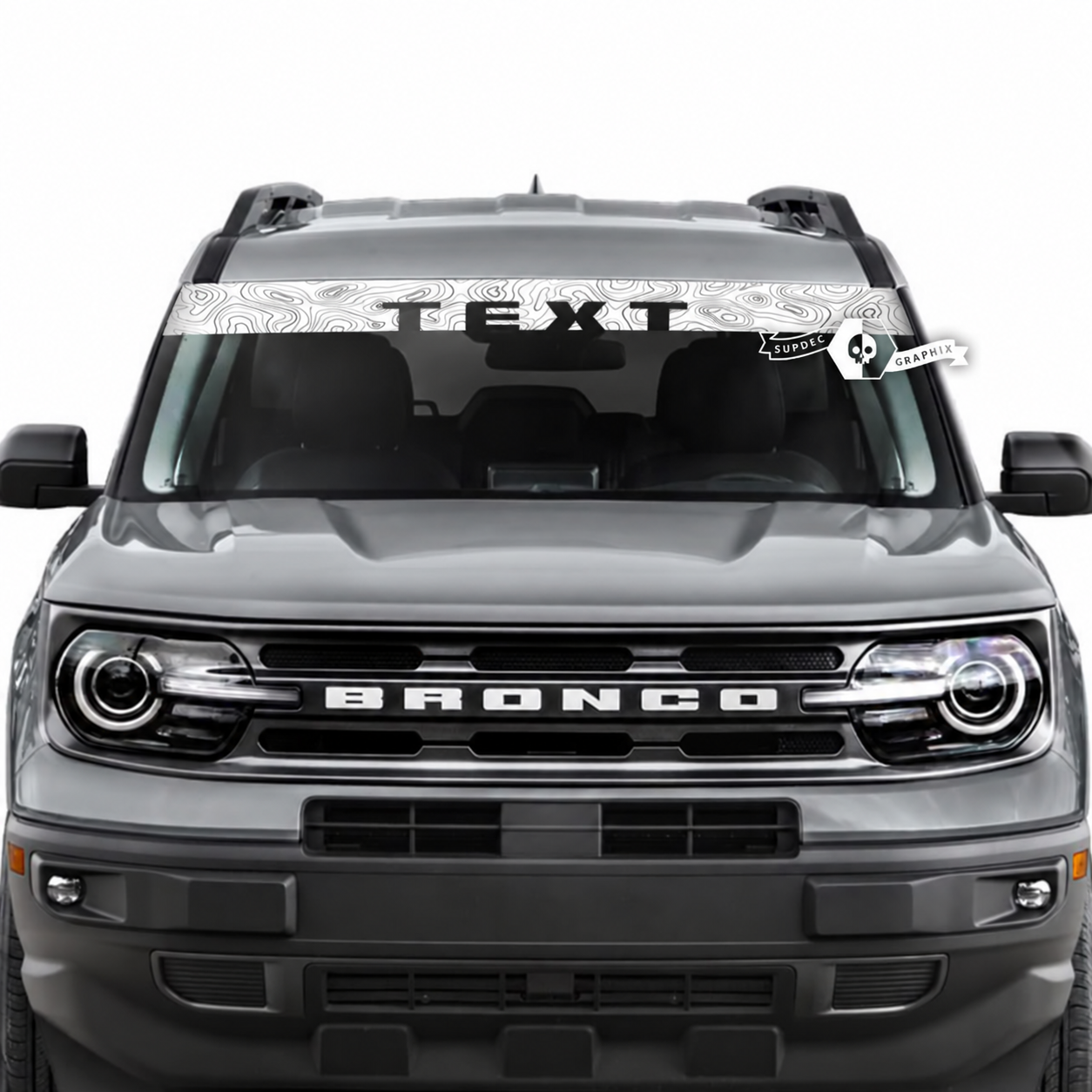 Custom Text Window Windshield Topographic Map Logo Stripes Decals for Musclecar horse