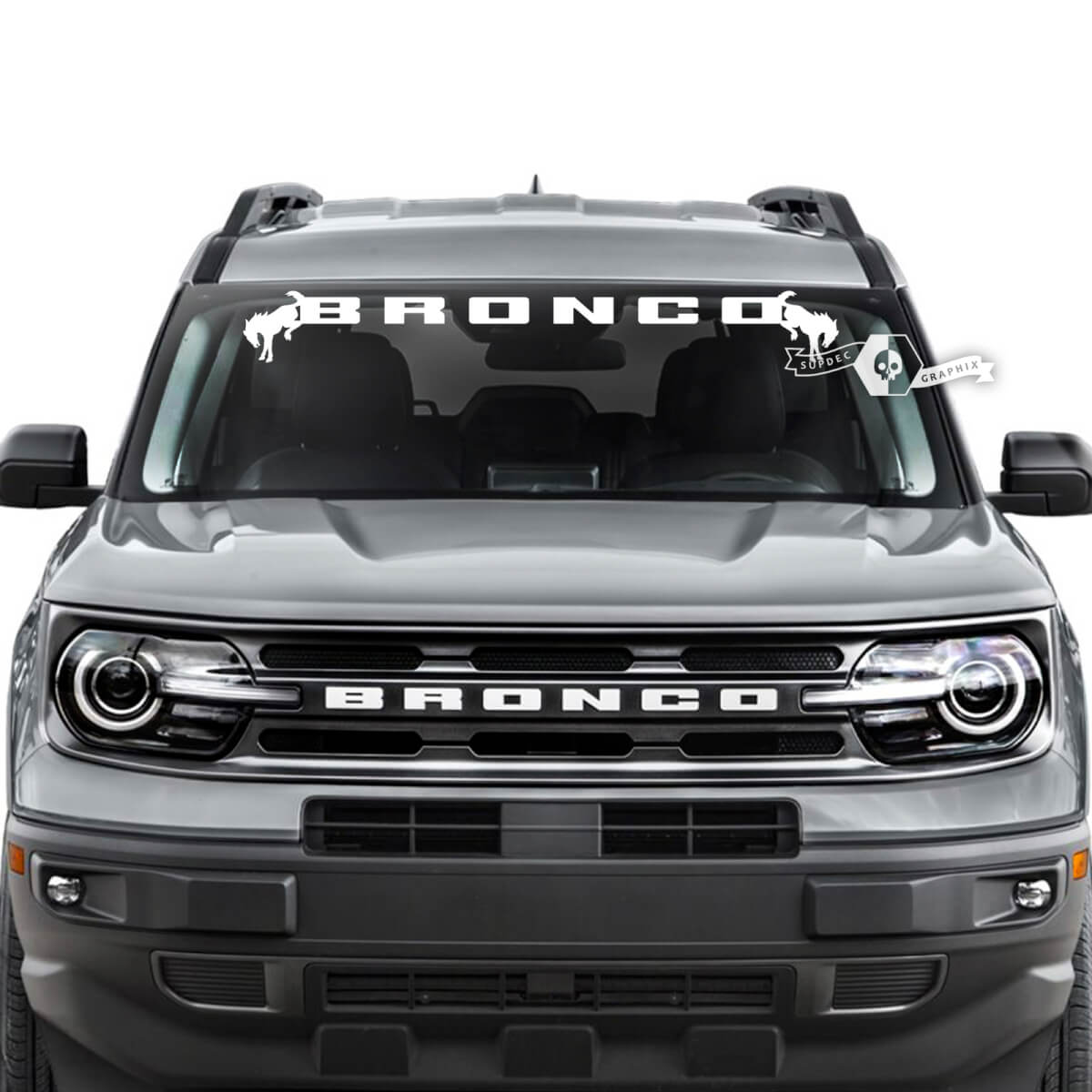 Ford Bronco Window Windshield Logo Stripes Vinyl Graphics Decals
