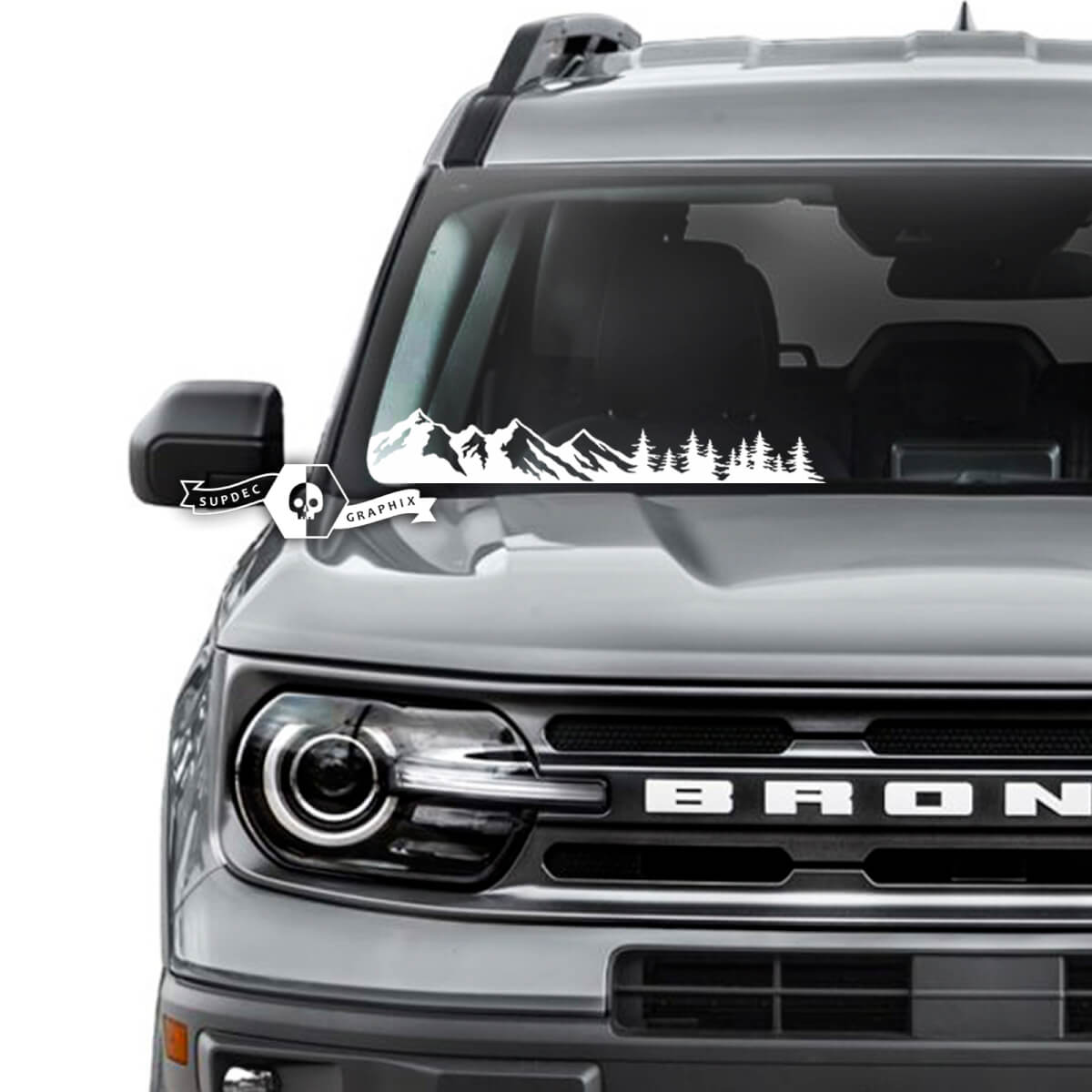 Ford Bronco Window Windshield Forest  Logo Stripes Graphics Decals
