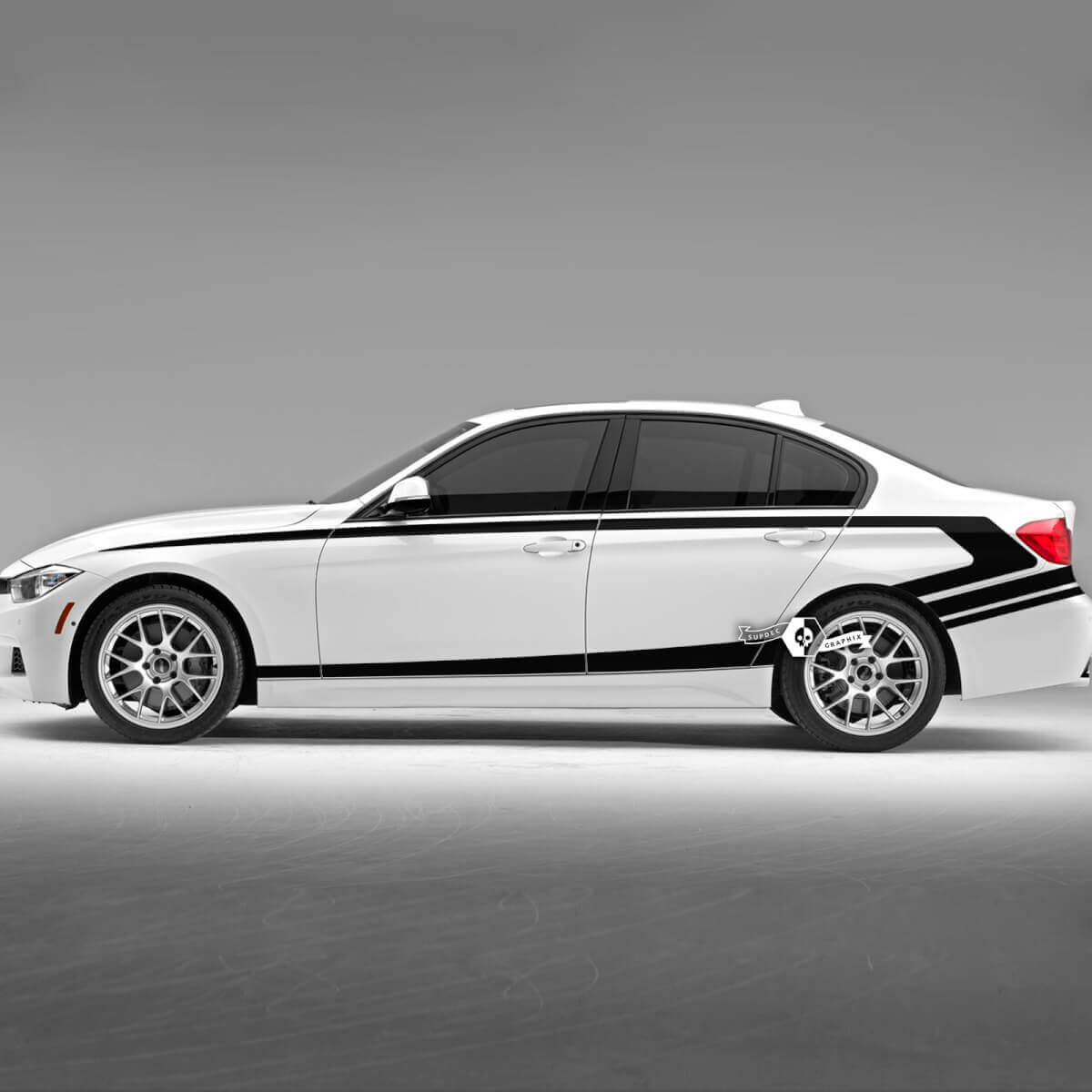 Pair BMW Doors Up Side Stripes Rally Motorsport Trim Vinyl Decal Sticker F30 G20
