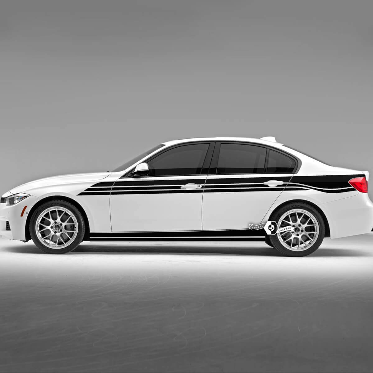 Pair BMW Doors Lines Up Side Stripes Rally Motorsport Trim Vinyl Decal Sticker F30 G20
