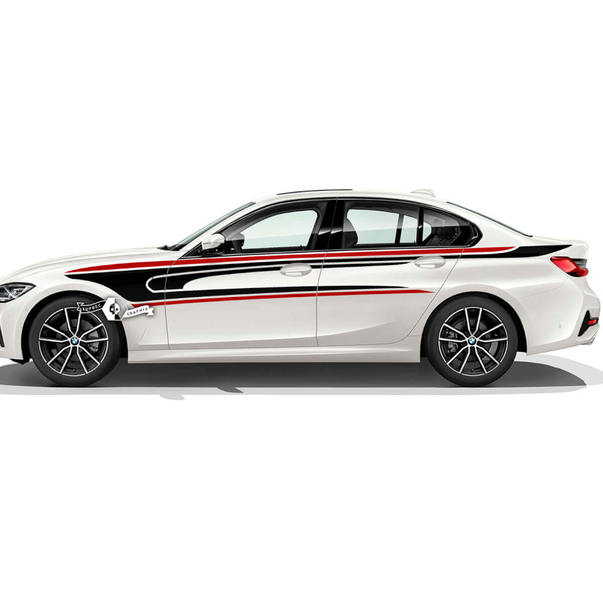 Pair BMW Doors Up Side Rally Motorsport Vinyl Decal Stripes Sticker F30 G20 2 Colors
