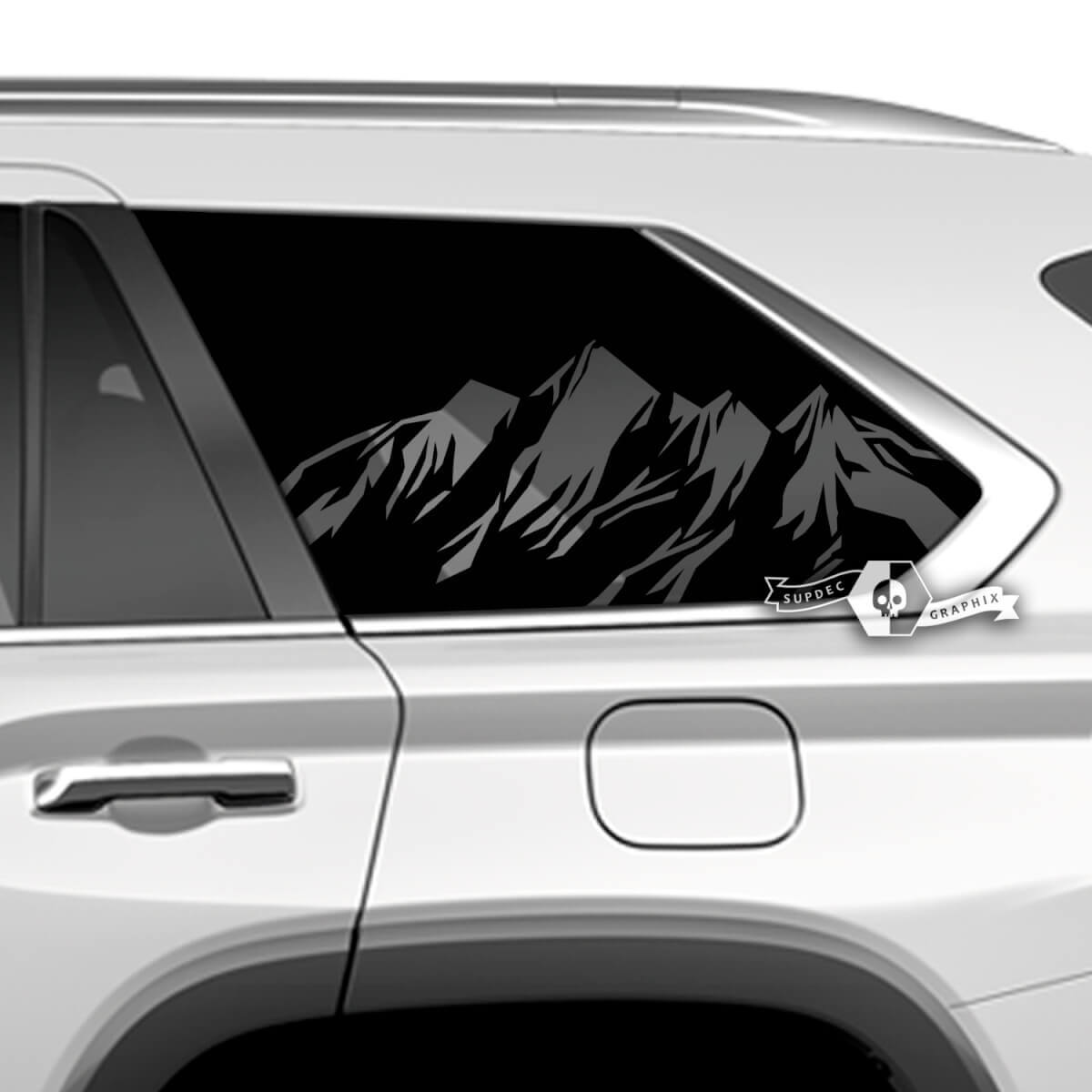 Pair Toyota Sequoia Rear Window Mountains Vinyl Stickers Decal fit Toyota Sequoia
