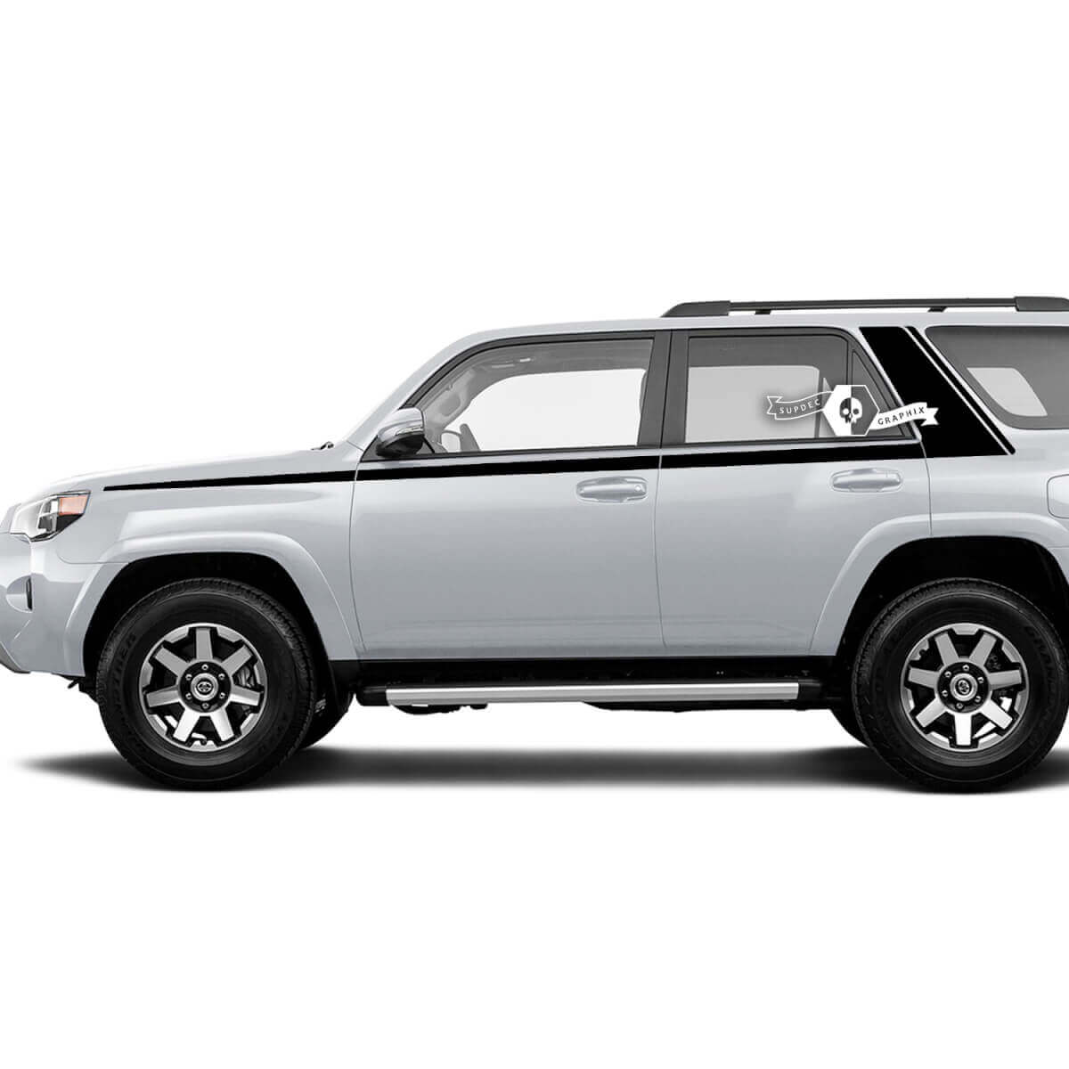 Adhésif autocollant en vinyle pour portes latérales angulaires Toyota 4Runner 5e génération