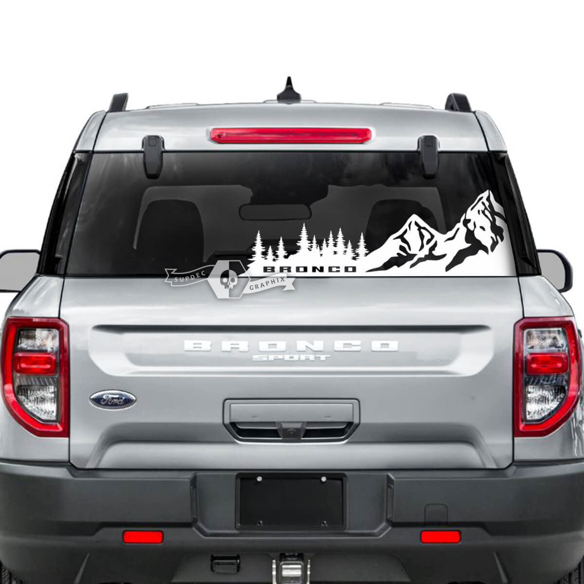 Ford Bronco Rear Window Forest Mountain Vinyl Graphics Decals

