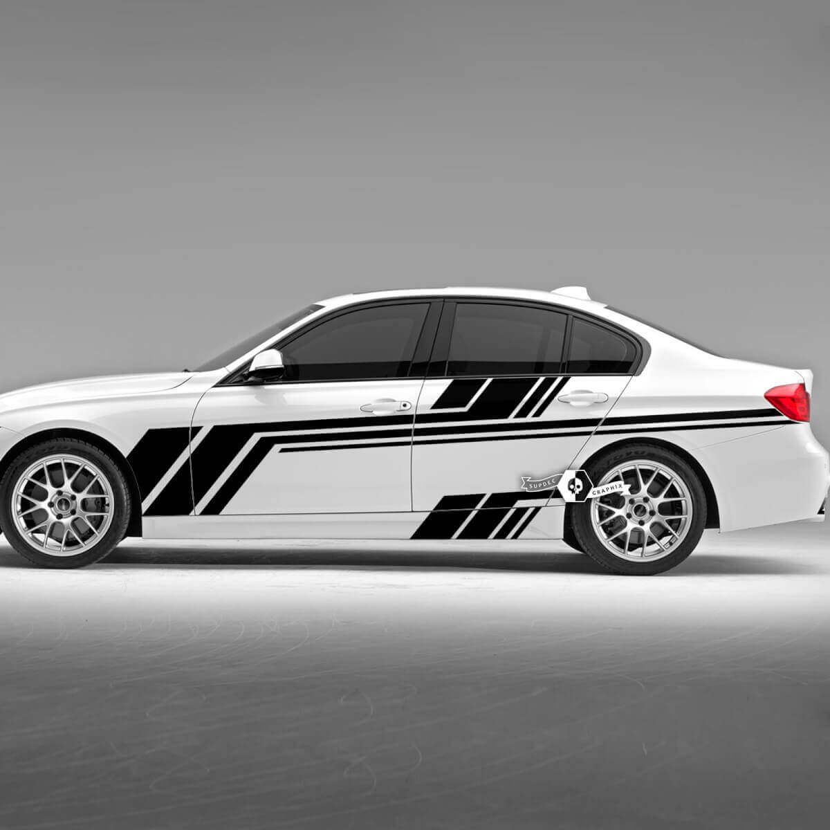 Pair BMW Doors Lines Up Side Stripes Rally Motorsport Modern Lines Vinyl Decal Sticker F30 G20
