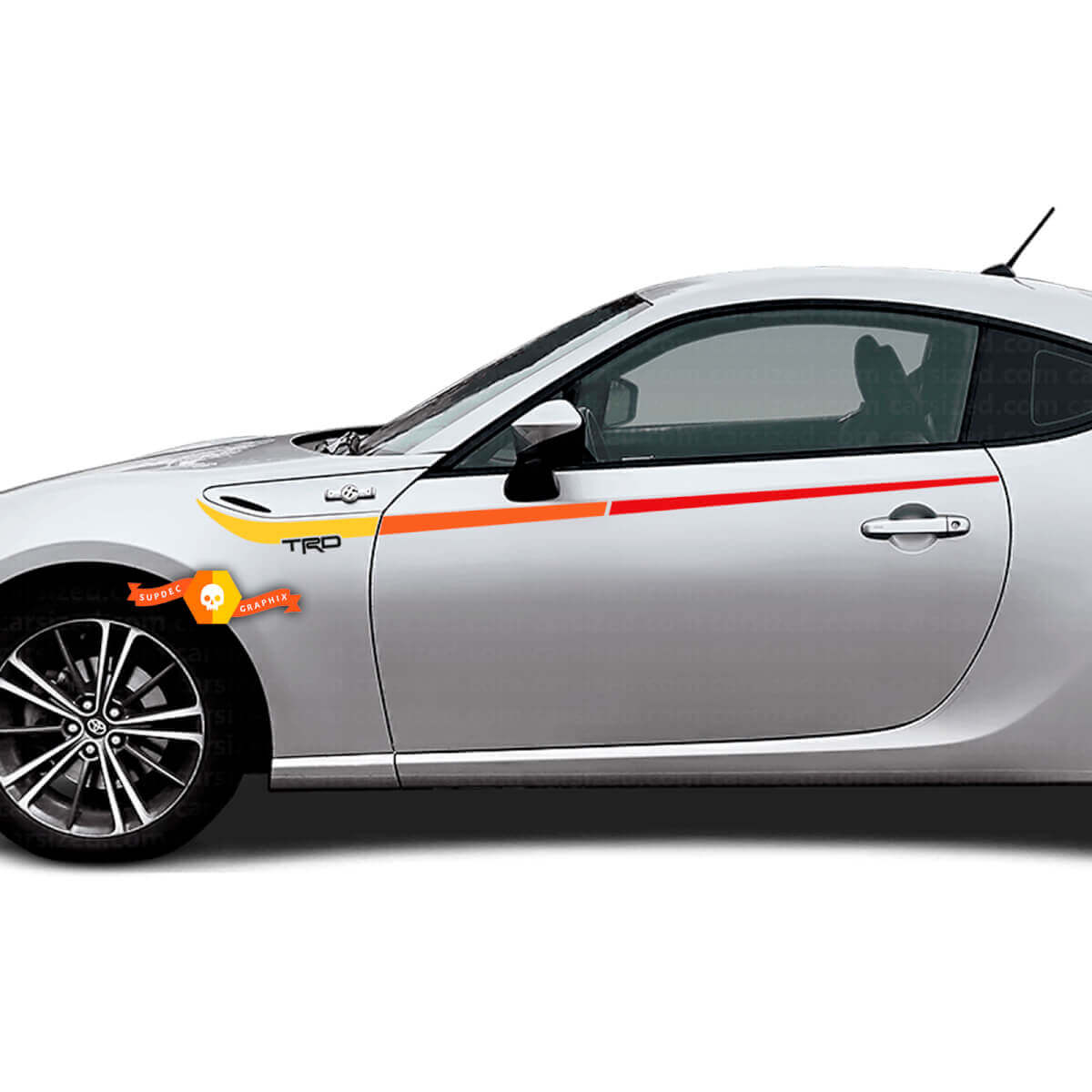 TRD Vintage Style Side Stripes Vinyl Decal For Toyota GT86 