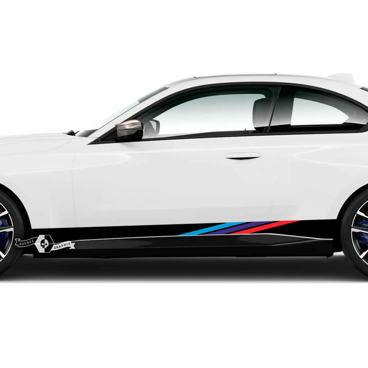 Pair BMW M2 M240 G42 F22 F87 M Performance Rocker Panel Side Stripes Doors Stripe Vinyl Decal Sticker
