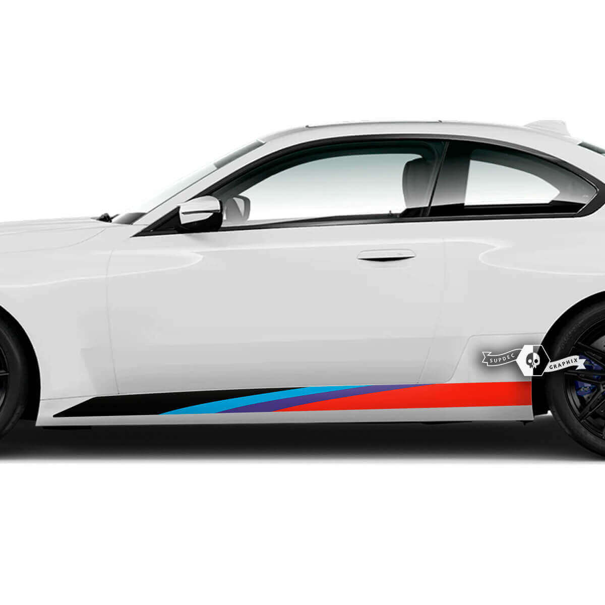 M Performance Rocker Panel Side Stripes Doors Vinyl Decal Sticker For BMW M2 M240 G42 F22 F87