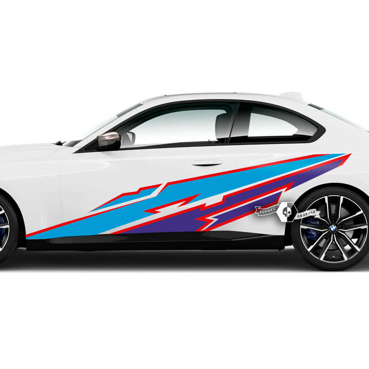 Pair BMW M2 M240 G42 F22 F87 M Performance Wrap Splash Side Fender Doors Lines Trim Vinyl Decal Sticker 3 Colors
