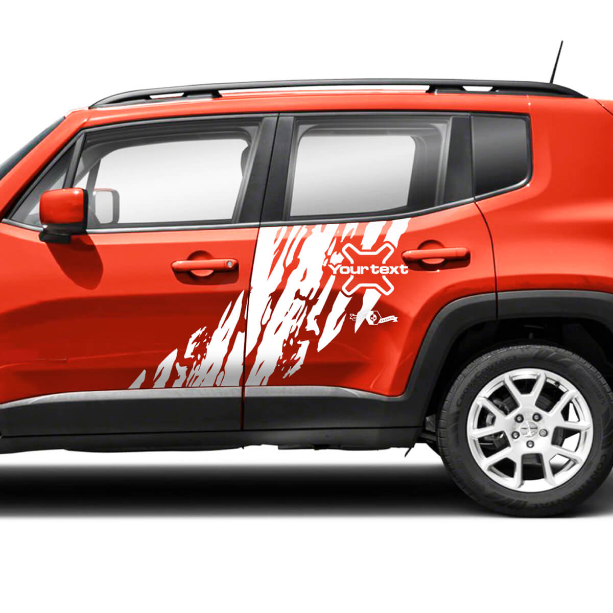 Custom Text Mud Splash Side Doors Vinyl Decals Sticker for Jeep Renegade