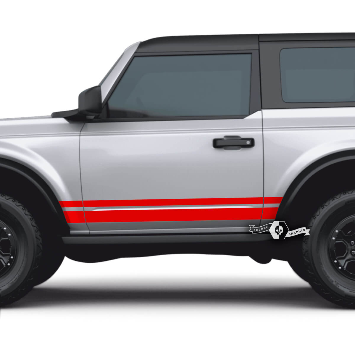 Pair of 2 Doors Ford Bronco Side Decals Stickers for Ford Bronco
