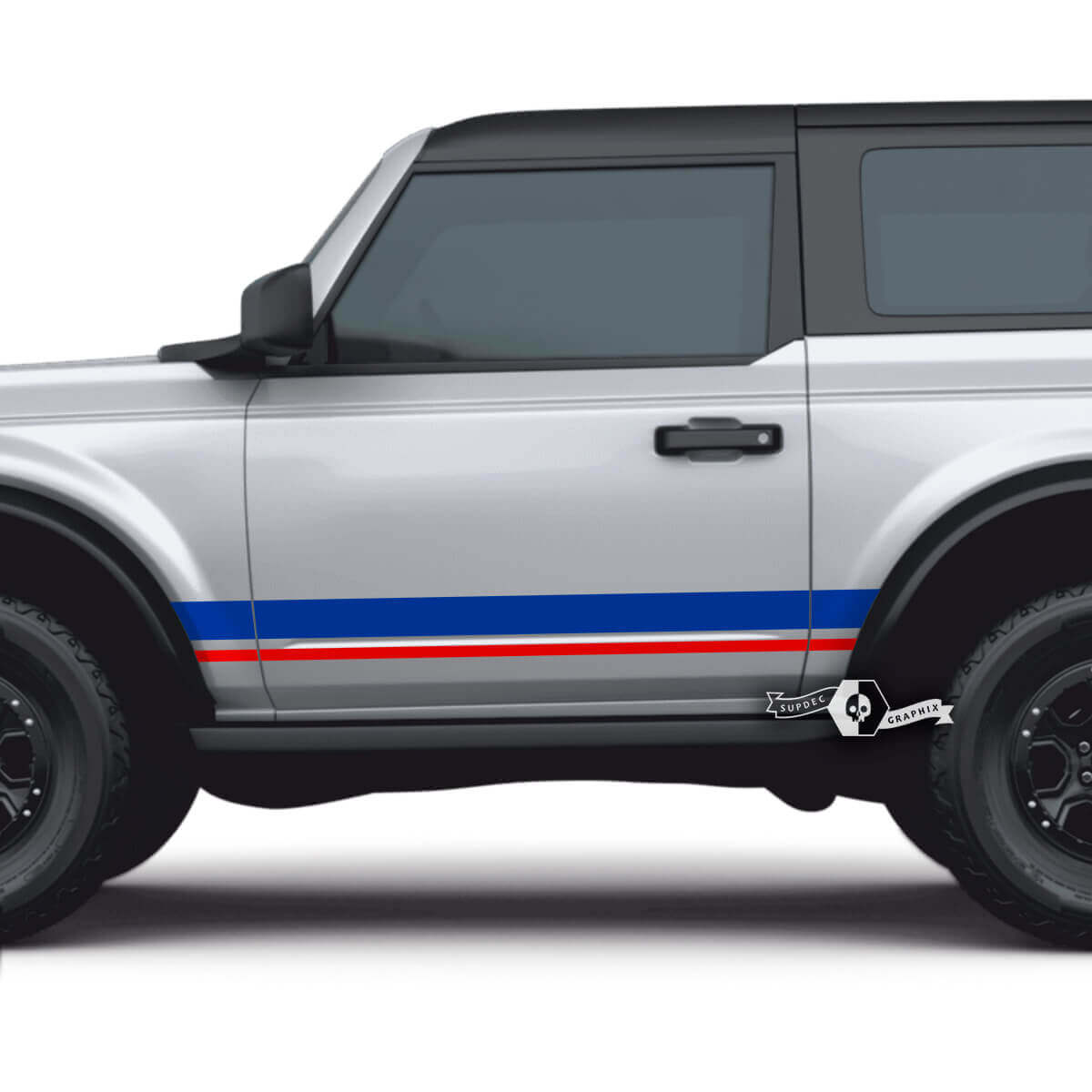 Autocollants bandes porte latérale 2 pour Ford Bronco