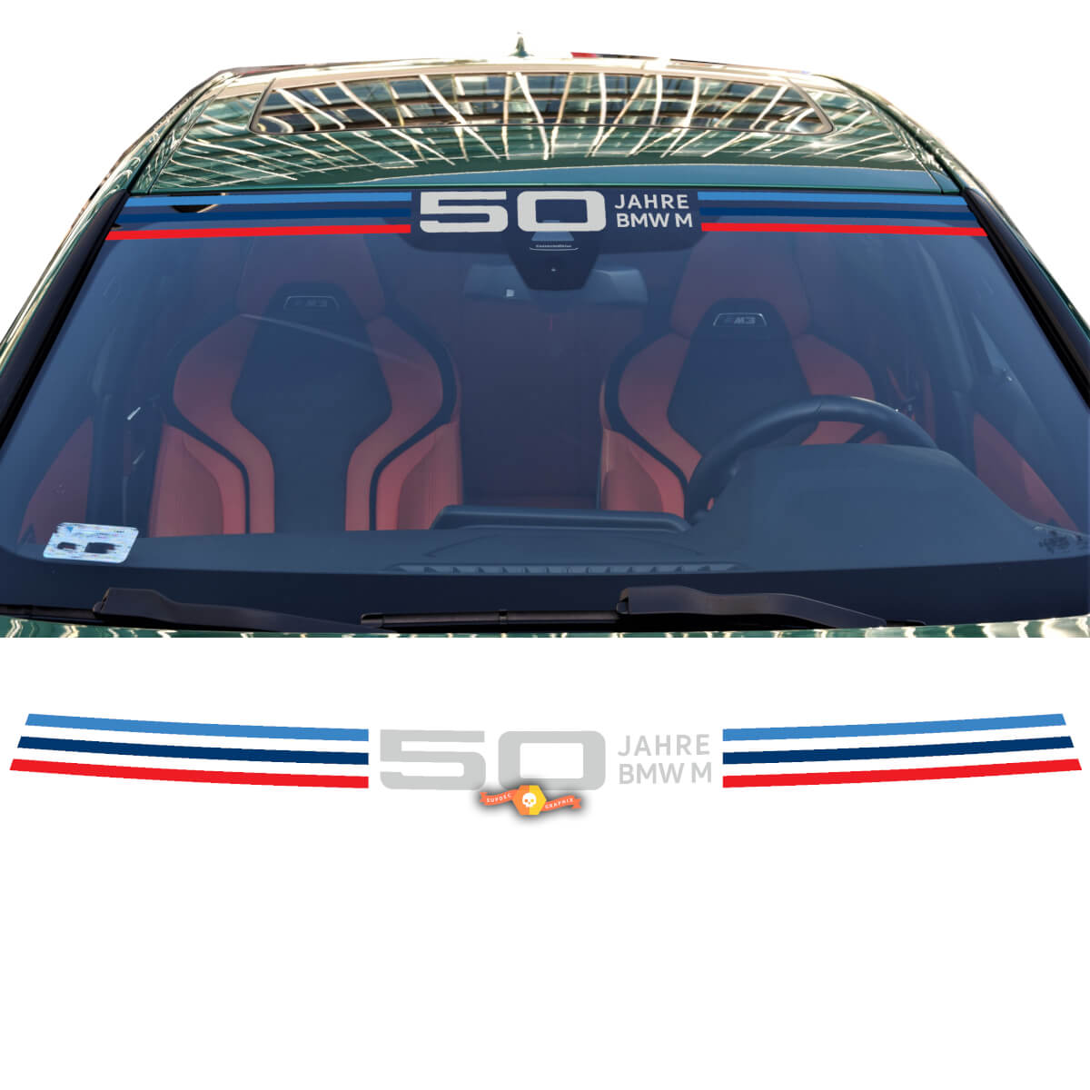 50 Years of M POWER BMW Motorsport 50 Jahre BMW M Decal Sticker for Windshield or Rear Window fit to BMW G series
