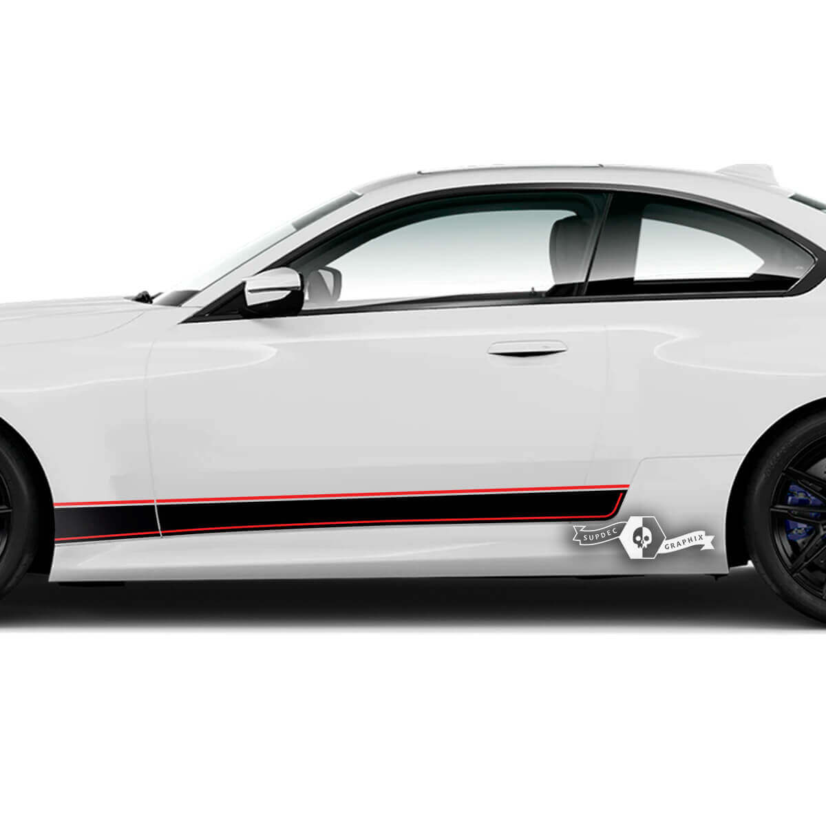 Pair BMW M2 M240 G42 F22 F87 M Performance Trim Side Stripe Doors Stripe Vinyl Decal Sticker 2 Colors
